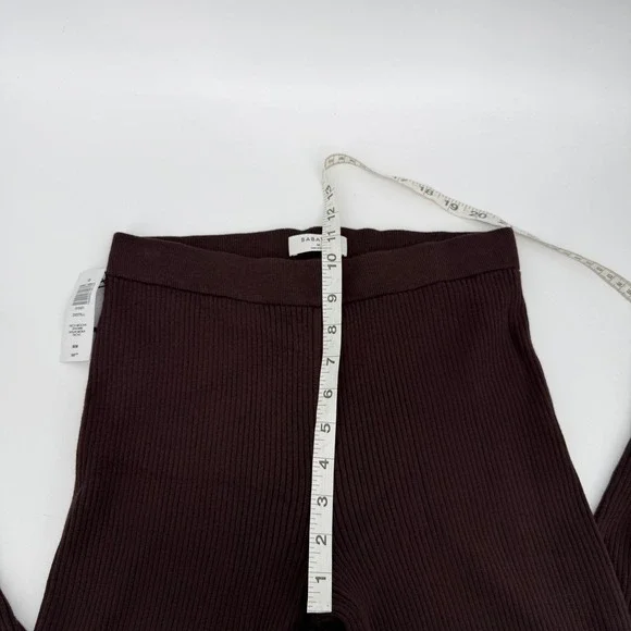 NWT Babaton Aritzia Rich Mocha Brown‎ Rib Knit Leggings Side Slits M - Picture 11 of 11